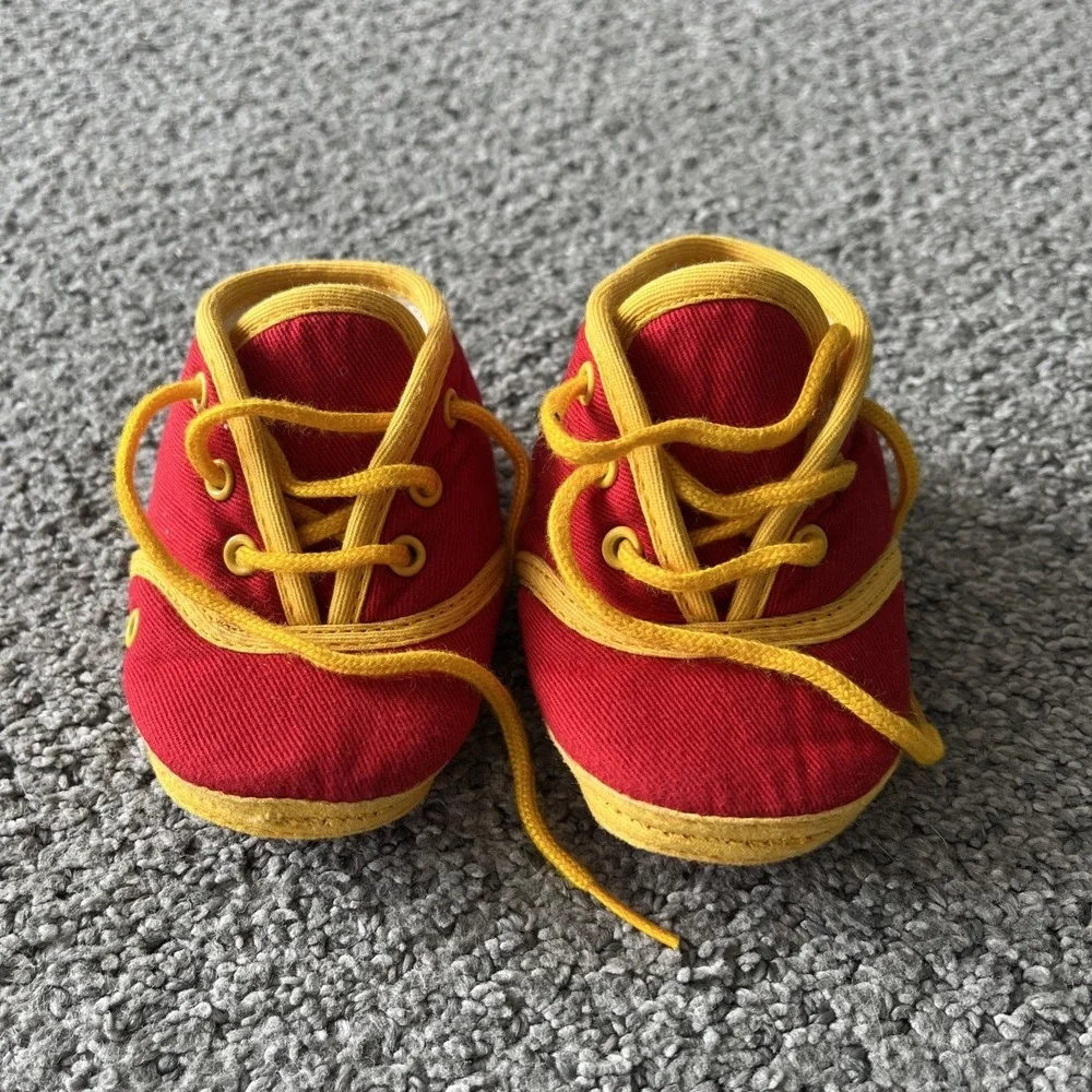 Vintage Baby Gap Y2K Color block Soft Tennis Shoes. Size 2. Red.‎ Infant Cloth.